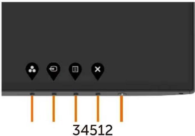 DELL UltraSharp U2421HE - Bedienelemente an der Frontblende verwenden - 1