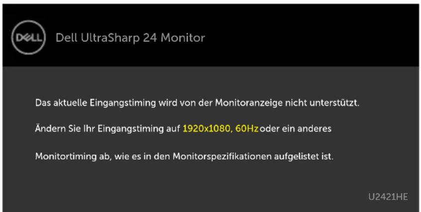 DELL UltraSharp U2421HE - OSD-Warnmeldungen - 1
