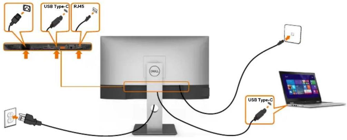 DELL UltraSharp U2421HE - Monitor für RJ45-Kabel verbinden (optional) - 1