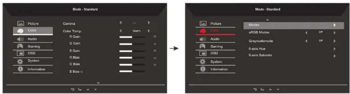 ACER Nitro XV340CKP - Adjusting the Color setting - 1