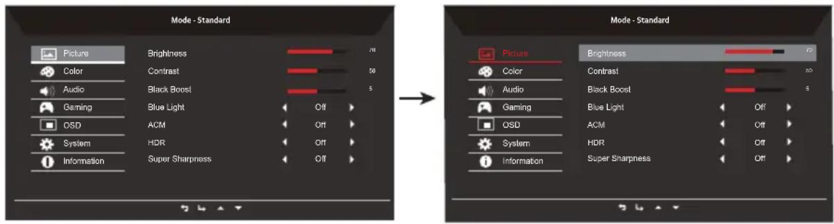 ACER Nitro XV340CKP - Adjusting the picture quality - 1