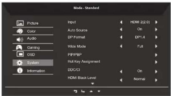 ACER Nitro XV340CKP - Product the System setting - 1