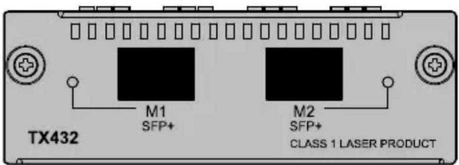TX432 M1 SFP+ M2 SFP+ CLASS 1 LASER PRODUCT