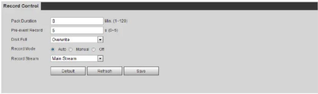 Dahua Technology Pro IPC-HFW5241E-ZE - Setting Record Control - 2
