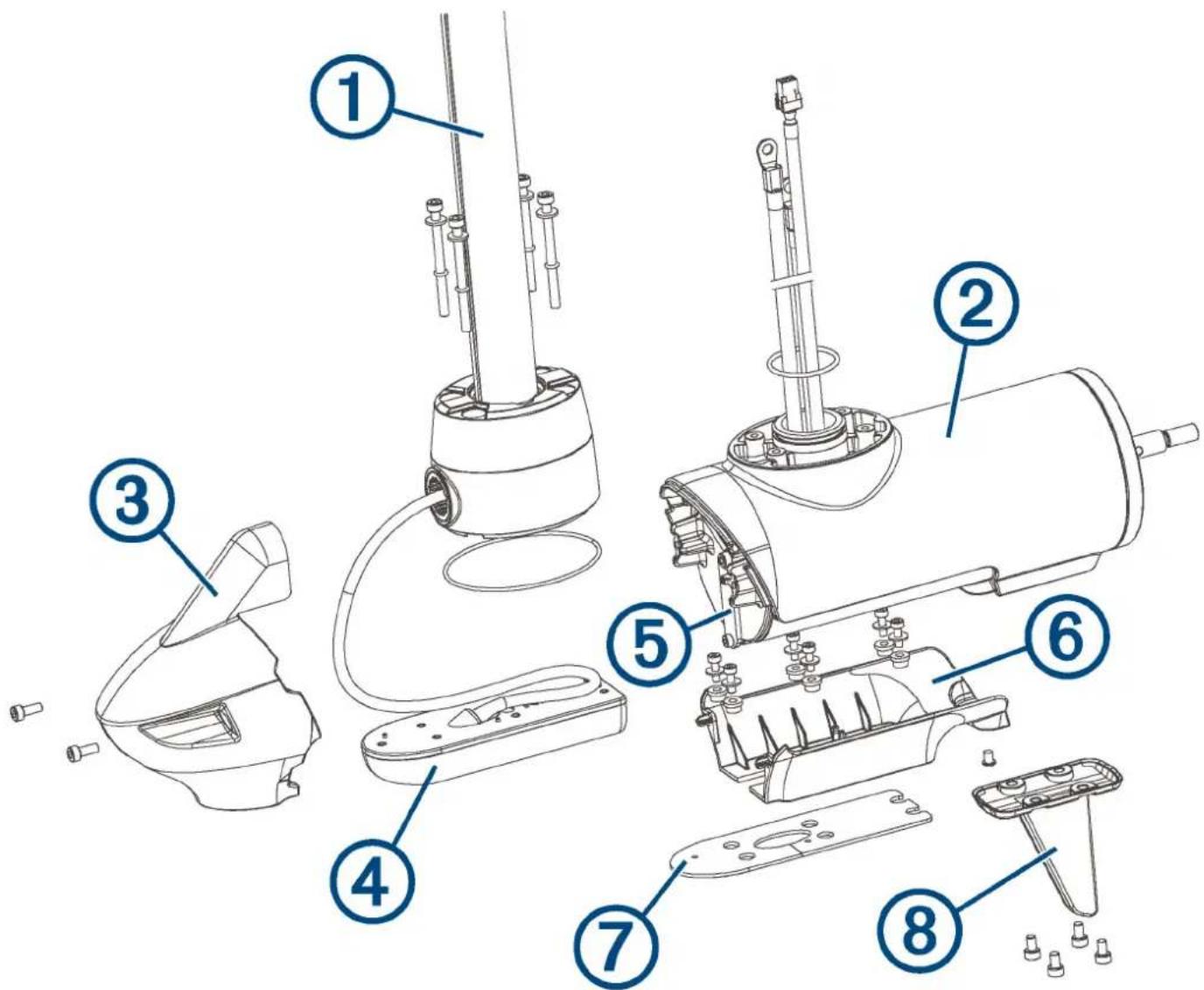 Exploded view diagram of an electric shaver with numbered parts for identification