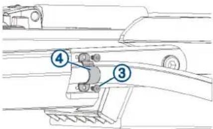 Technical diagram showing labeled mechanical components with numbered parts 3 and 4