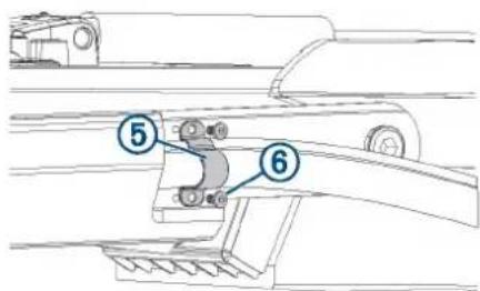 Technical diagram showing labeled mechanical components with numbered parts 5 and 6