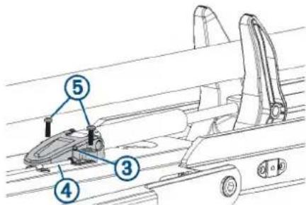 Technical diagram of a mechanical assembly with numbered components labeled 3, 4, and 5