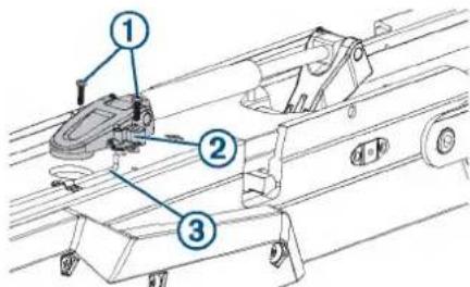 Technical diagram of a mechanical assembly with numbered components, likely for assembly or maintenance instructions.