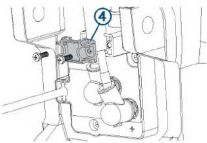 Technical diagram of a mechanical assembly with numbered component 4 and labeled parts