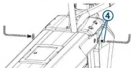 Technical diagram showing a mechanical assembly with numbered component 4 and labeled parts