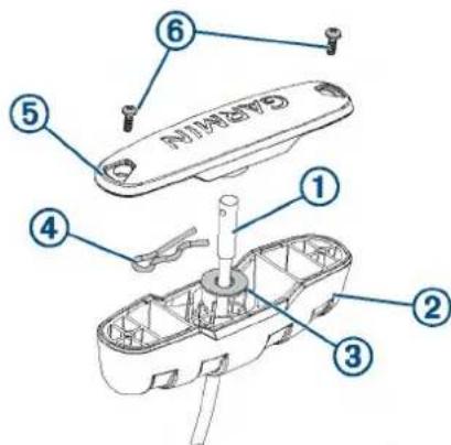 Exploded view diagram of a device with numbered parts for identification