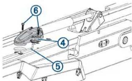 Technical diagram of a mechanical assembly with numbered components labeled 4, 5, and 6.