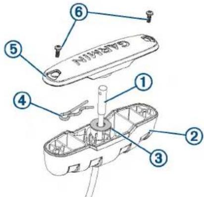 Exploded view diagram of a mechanical component with numbered parts for identification