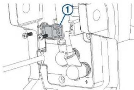 Technical diagram showing mechanical assembly with numbered component and labeled parts