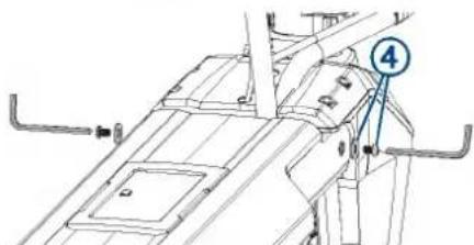 Technical diagram showing mechanical assembly with numbered component '4' and labeled parts