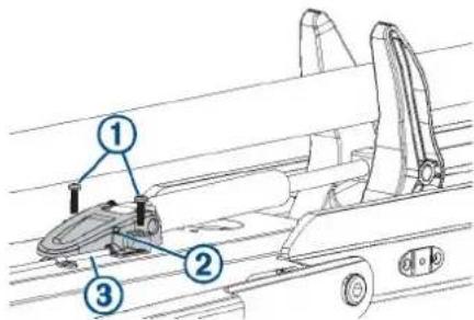 Technical diagram of a mechanical assembly with numbered components labeled 1, 2, and 3.