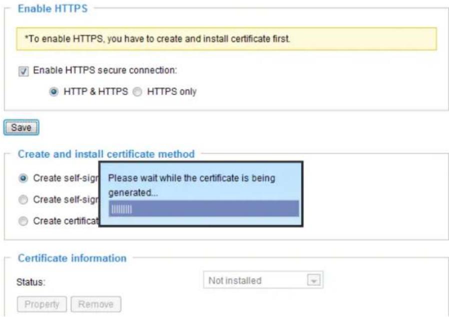 Vivotek VS8801 - Create self-signed certificate automatically - 1