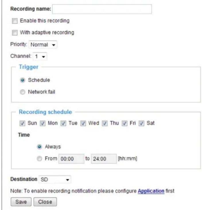 Vivotek VS8801 - Recording Settings - 1