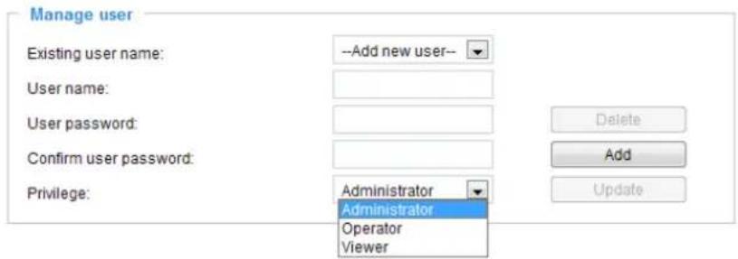 Vivotek VS8801 - Manage user - 1