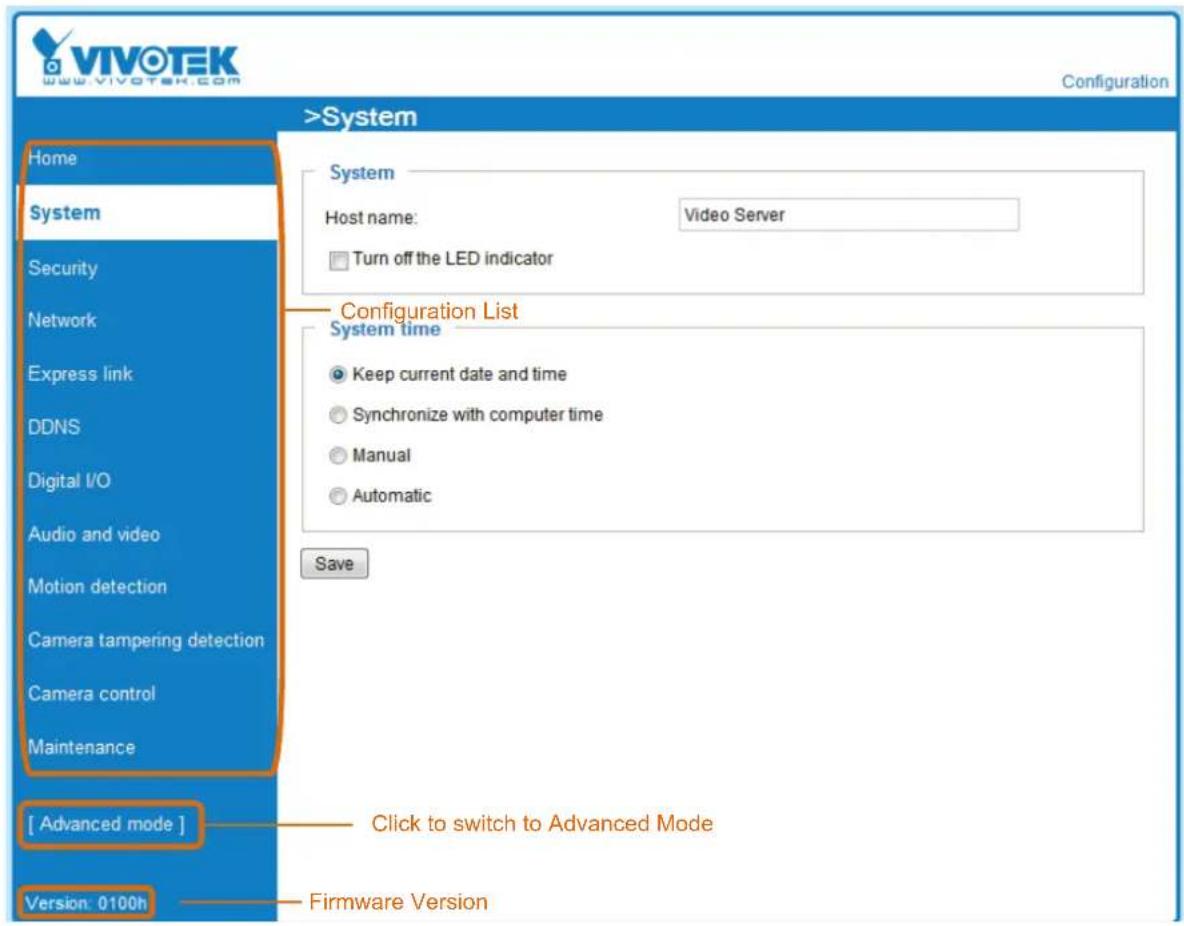Vivotek VS8801 - Configuration - 1