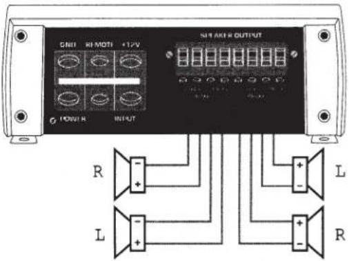 Sound Ordnance M75-4 - CONNECTING THE SPEAKER OUTPUTS - 1