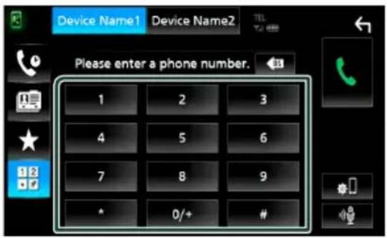 Device Name1 Device Name2 Please enter a phone number. 1 2 3 4 5 6 7 8 9 * 0/+ #