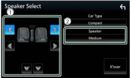 Speaker Select ① Car Type Compact Speaker Medium X'over