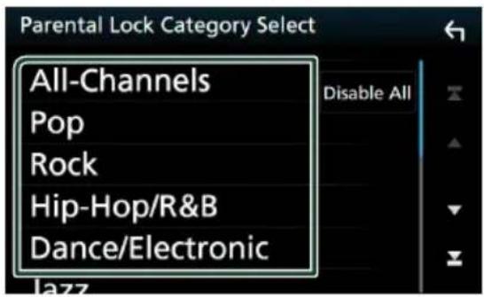 Parental Lock Category Select All-Channels Pop Rock Hip-Hop/R&B Dance/Electronic Disable All