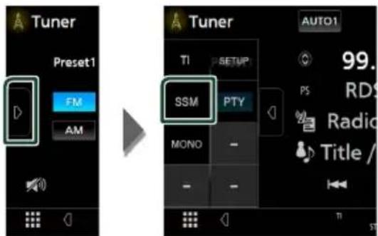 Tuner Preset1 FM AM SSM PTY MONO - - Ti AUTO1 99. RDS Radio Title /