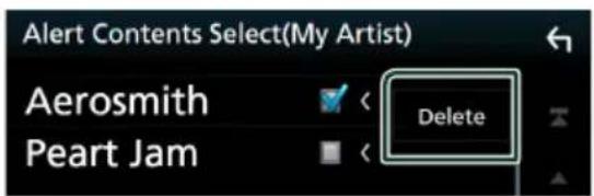 Alert Contents Select(My Artist) Aerosmith Peart Jam Delete