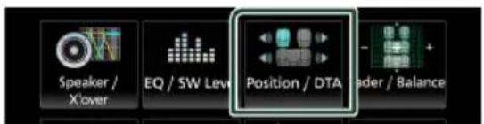 Speaker / X'over EQ / SW Level Position / DTA Reader / Balance