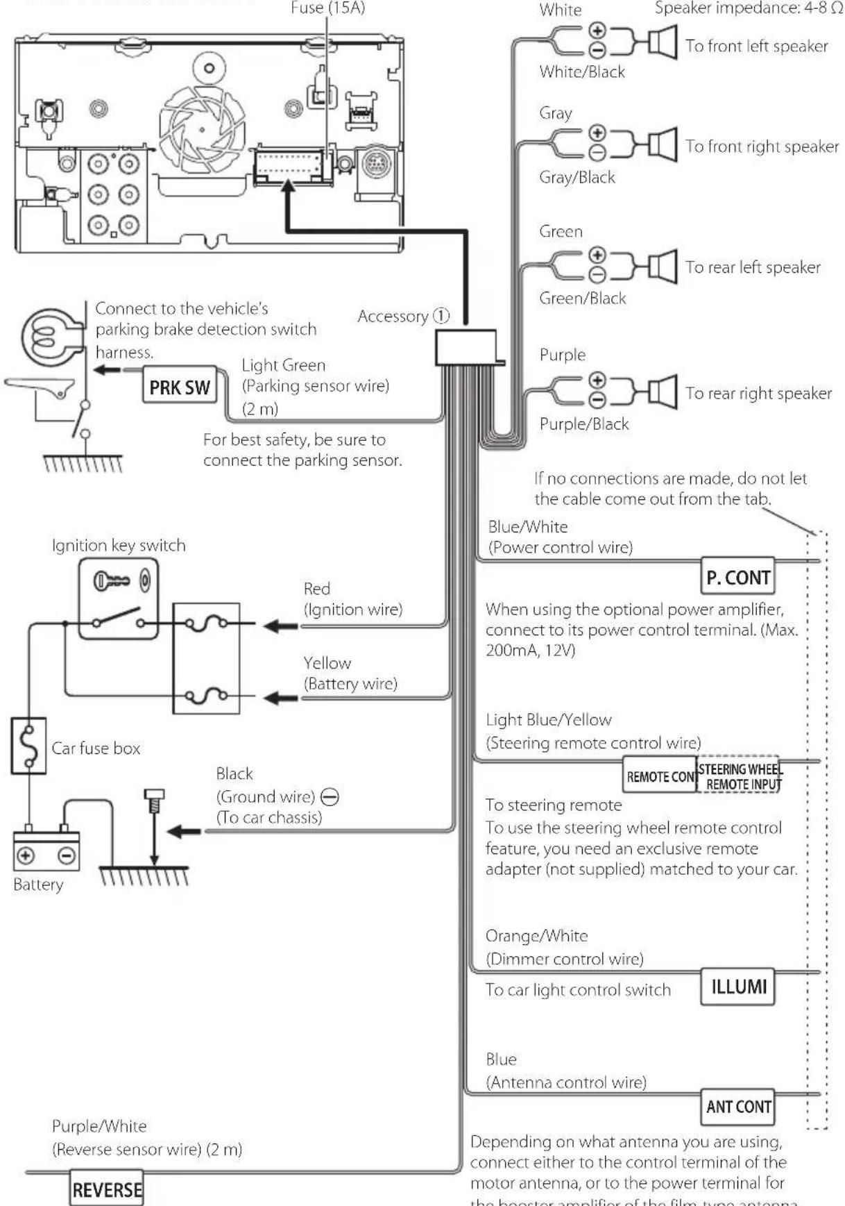 JVC KW-V85BT - Connecting wires to terminals - 1