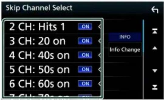 Skip Channel Select 2 CH: Hits 1 ON 3 CH: 20 on ON 4 CH: 40s on ON 5 CH: 50s on ON 6 CH: 60s on ON 7 CH: 70s on ON INFO Info Change