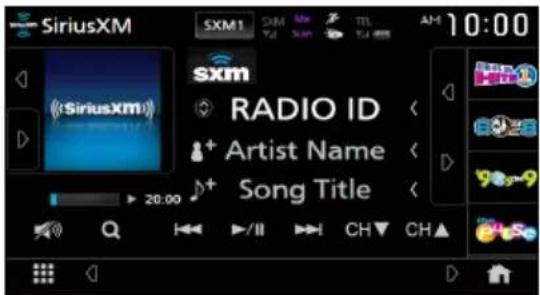 SiriusXM SXM1 SXM TJ SXM TJ 10:00 SXM RADIO ID Artist Name Song Title 20:00 Q I/II CH CH▲