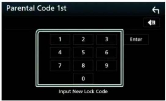 Parental Code 1st 1 2 3 4 5 6 7 8 9 0 Enter Input New Lock Code