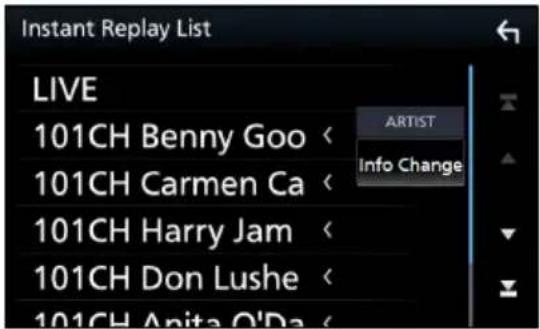 Instant Replay List LIVE 101CH Benny Goo < 101CH Carmen Ca < 101CH Harry Jam < 101CH Don Lushe < 101CH Anita O'Da < ARTIST Info Change