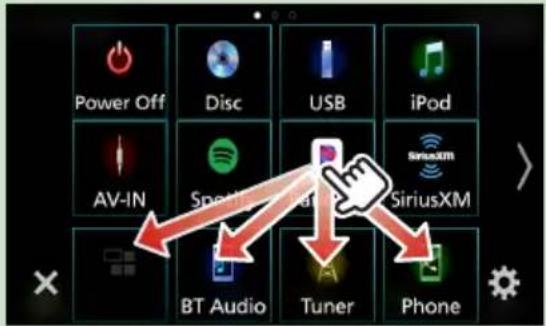 Power Off Disc USB iPod AV-IN Spoting SiriusXM BT Audio Tuner Phone