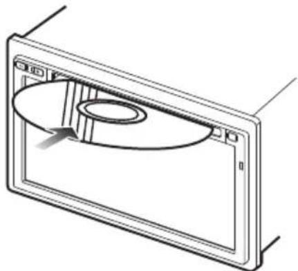 JVC KW-V85BT - Insert the disc into the slot. - 1