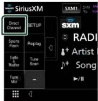 SiriusXM SXM1 SXM Direct Channel SETUP Sports Flash Replay Trafic & Weather Tune Scan Tung Mio - sxm RADI + Artist + Song >/II