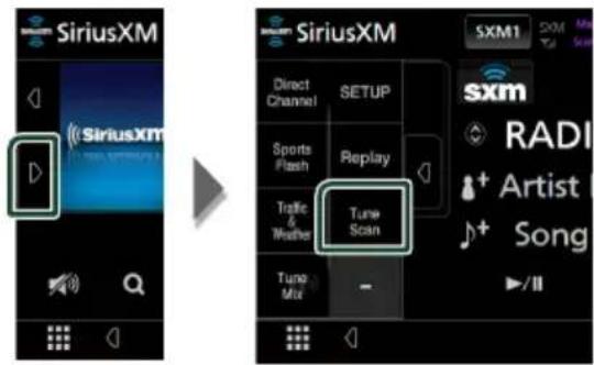 SiriusXM SiriusXM Tune Scan Direct Channel SETUP Sports Flash Replay Traffic & Weather Tune Mix SXM1 sxm RADI Artist Song //II