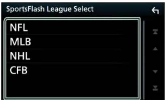 SportsFlash League Select NFL MLB NHL CFB