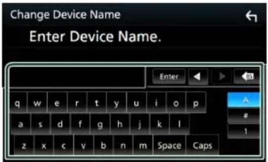 Change Device Name Enter Device Name. Enter q w e r t y u i o p a s d f g h j k l z x c v b n m Space Caps
