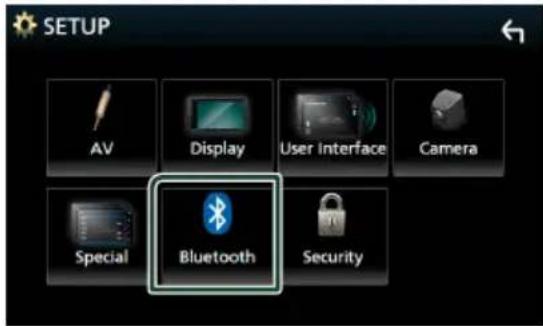 SETUP AV Display User Interface Camera Special Bluetooth Security