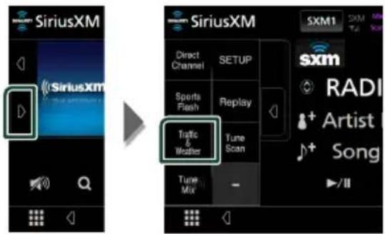 SiriusXM SiriusXM Direct Channel SETUP Sports Flash Replay Traffic & Weather Tune Scan Tune Mix SXM1 sxm RADI Artist Song //II