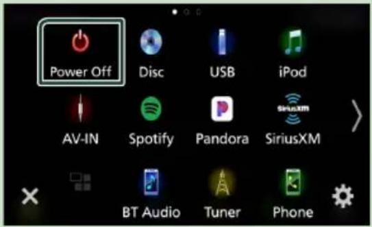Power Off Disc USB iPod AV-IN Spotify Pandora SiriusXM BT Audio Tuner Phone