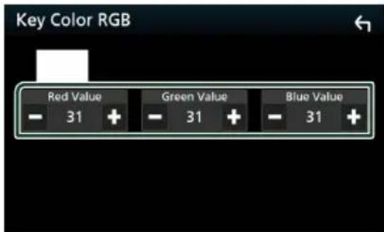 Key Color RGB Red Value - 31 + Green Value - 31 + Blue Value - 31 +