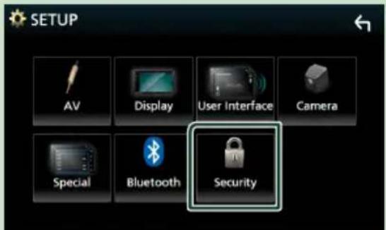 SETUP AV Display User Interface Camera Special Bluetooth Security