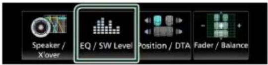 Speaker / X'over EQ / SW Level Position / DTA Fader / Balance