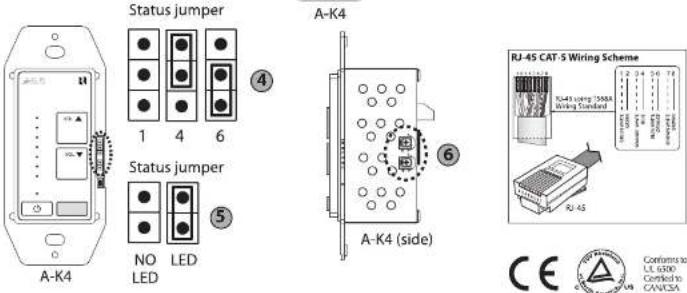 Russound AK-4 - CONNECTION DIAGRAM FOR A-K4. REFER TO NUMBERED INSTRUCTIONS ON LEFT. DIAGRAM NOT TO SCALE. - 2